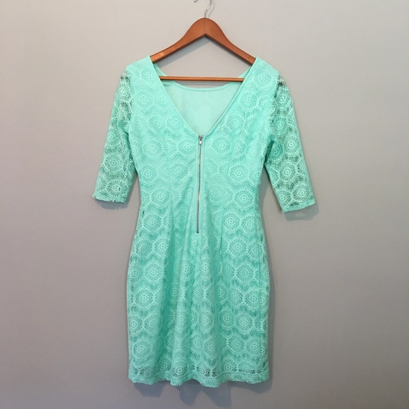 I.N. San Francisco Mint Lace Dress Sz 5 - Picture 6 of 8